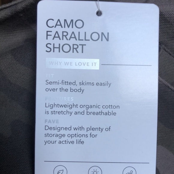 Athleta NWT Women’s FARALLON Green Camo Active Shorts Size 22 - Picture 11 of 13